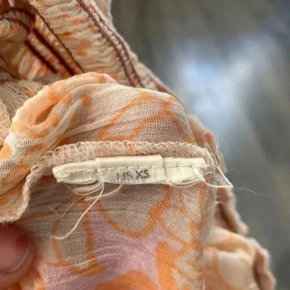 Free People Women's Brinkley Smocked Tank Orange Size XS - Picture 8 of 8